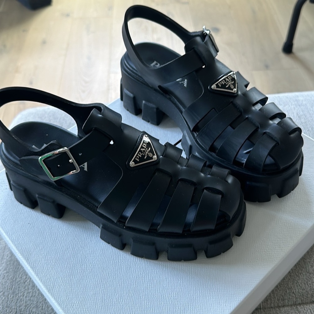 Prada Monolith Rubber Sandals